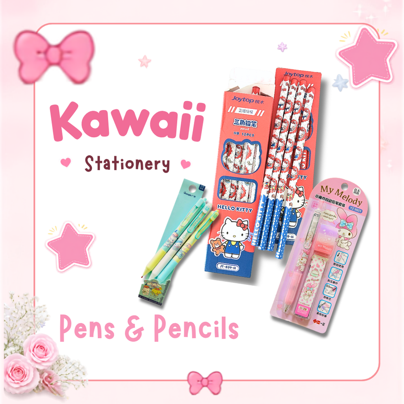Kawaii rubbers collection cover showing several My Melody–shaped erasers.
