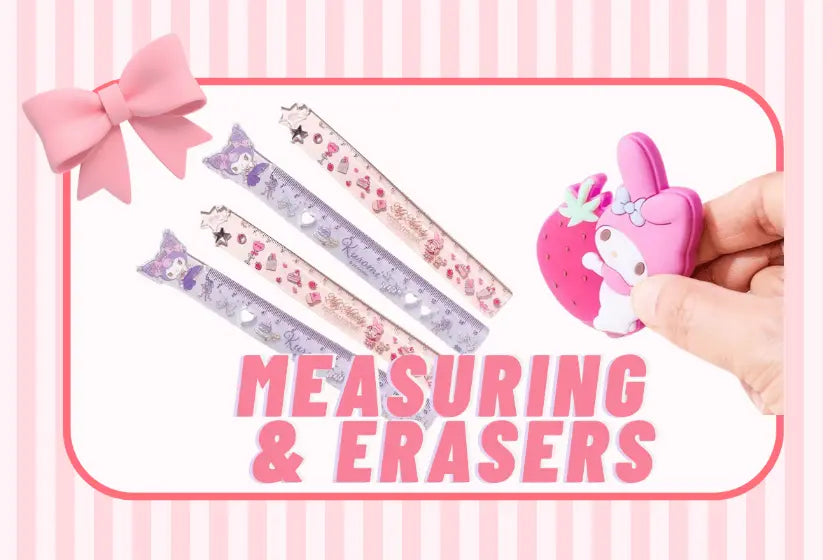 A collection cover for Kawaii Rubbers, showing several My Melody–shaped eraser designs.