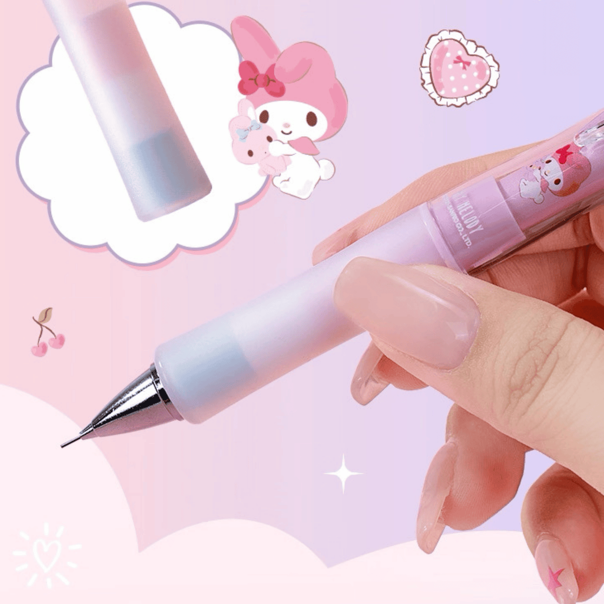 Sanrio 0.5mm Mechanical Pencil – Hello Kitty, Kuromi, My Melody, Cinnamoroll, Pochacco