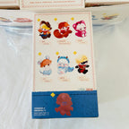 A collectible blind box for an Dimoo World x Polar Series vinyl plush pendant, featuring illustrations of six different character pendants.