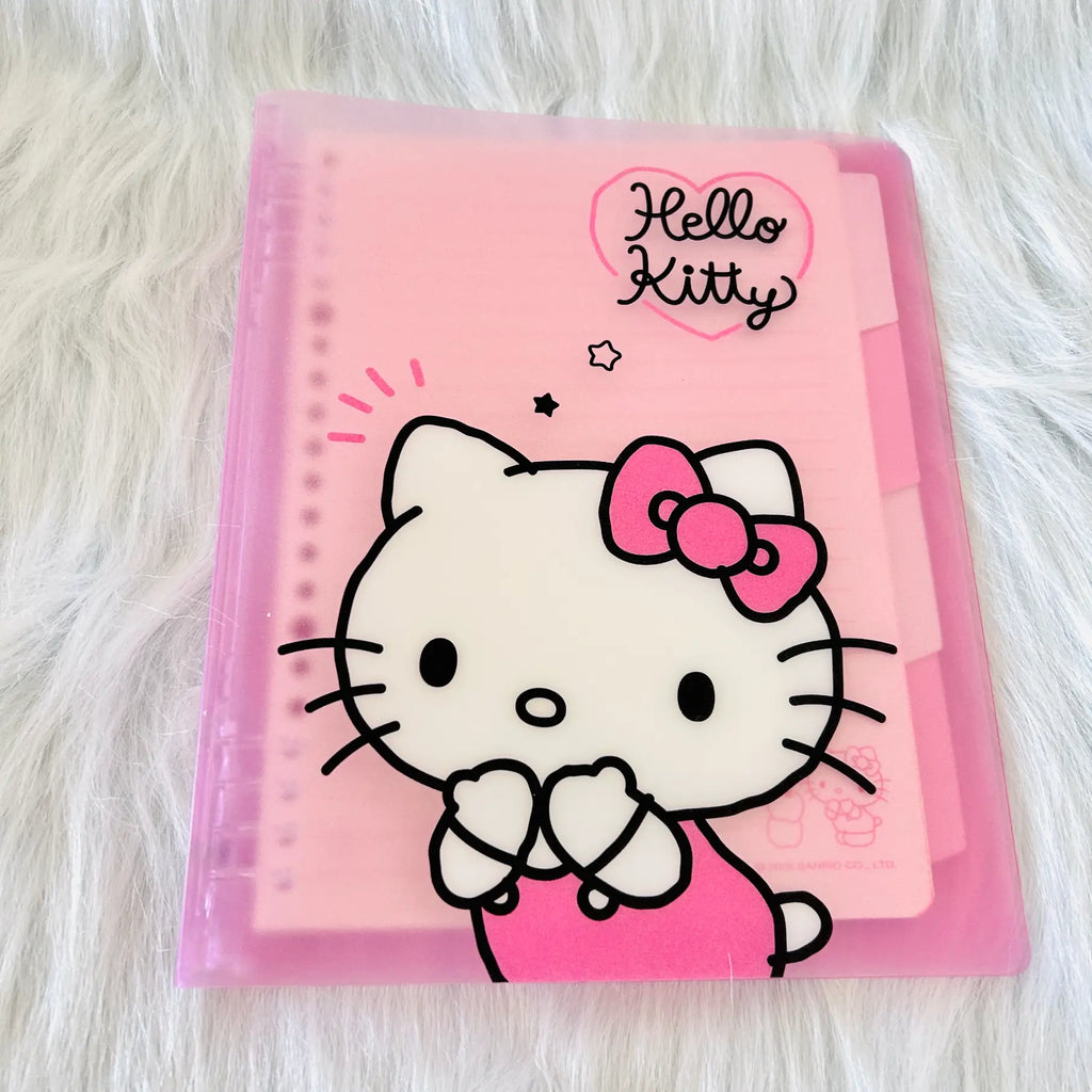 Hello Kitty Pink A5 Ring Binder Notebook – 2 Patterns with Divider Pages