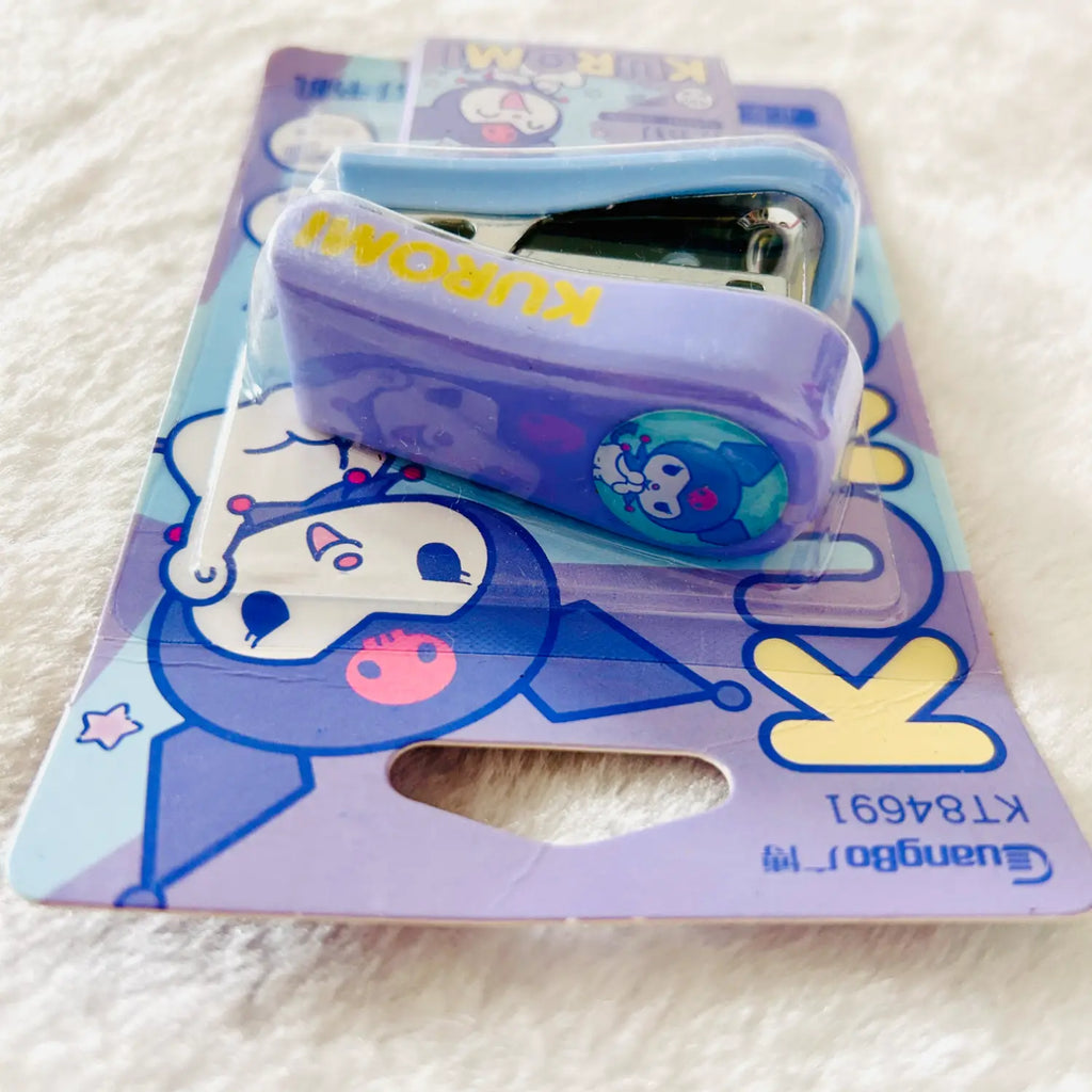 Kuromi-themed light blue and purple plastic nail file set in its original blister packaging, featuring Kuromi illustrations and Guangbo branding.