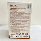 The package back of a Labubu Wacky Mart Series plush featuring product information and QR codes.