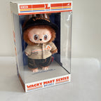 A Wacky Mart Series collectible plush figure inside its original retail packaging, displayed on a light-colored fabric surface.