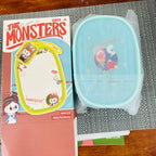 A light blue doll display bag of Labubu Hair Salon Series