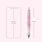 A graphic shows My Melody mechanical pencil's height is 14.2cm. 