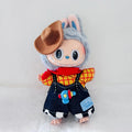Cowboy Outfit Set for 17cm Labubu Dolls – Plaid Shirt, Cow-Print Dungarees & Western Hat