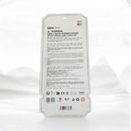 The back of the packaged of Hirono Final Whistle Bear, featuring product code, barcodes, and small certification logos.