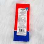 The back of a red and blue product box with a large white label containing text, a barcode, and a small QR code, photographed on a white furry surface. Visible branding on the label includes Senrio and Joytop.