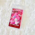 A package of My Melody collector's erasers in a clear plastic blister pack. The package contains three pink erasers featuring the character My Melody.