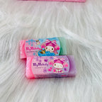 Two My Melody branded rubbers in pink and blue colour.