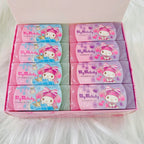 A box of My Melody Two Colour Jelly Rubber. The packages are pink with character artwork and text including 'My Melody' and 'Sanrio Co.