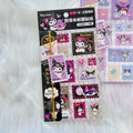 Sanrio Kuromi Postage Stamp Sticker Pack – 4 Sheets (52 Pcs) Kawaii Stationery