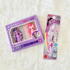 A My Little Pony themed stationery set, includes a box of erasers and a mechanical pencil, both in purple colour. 